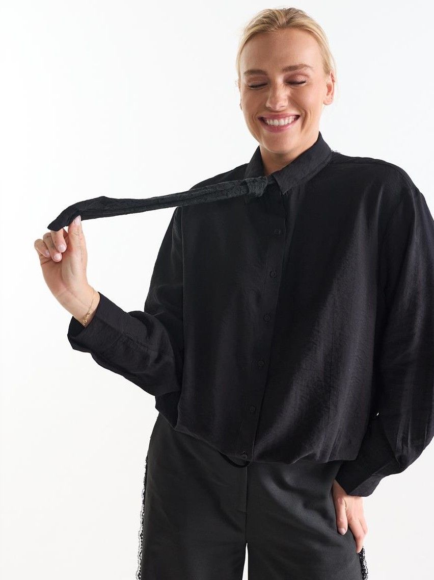 JANSEN AMSTERDAM - BLOUSE - Zwart