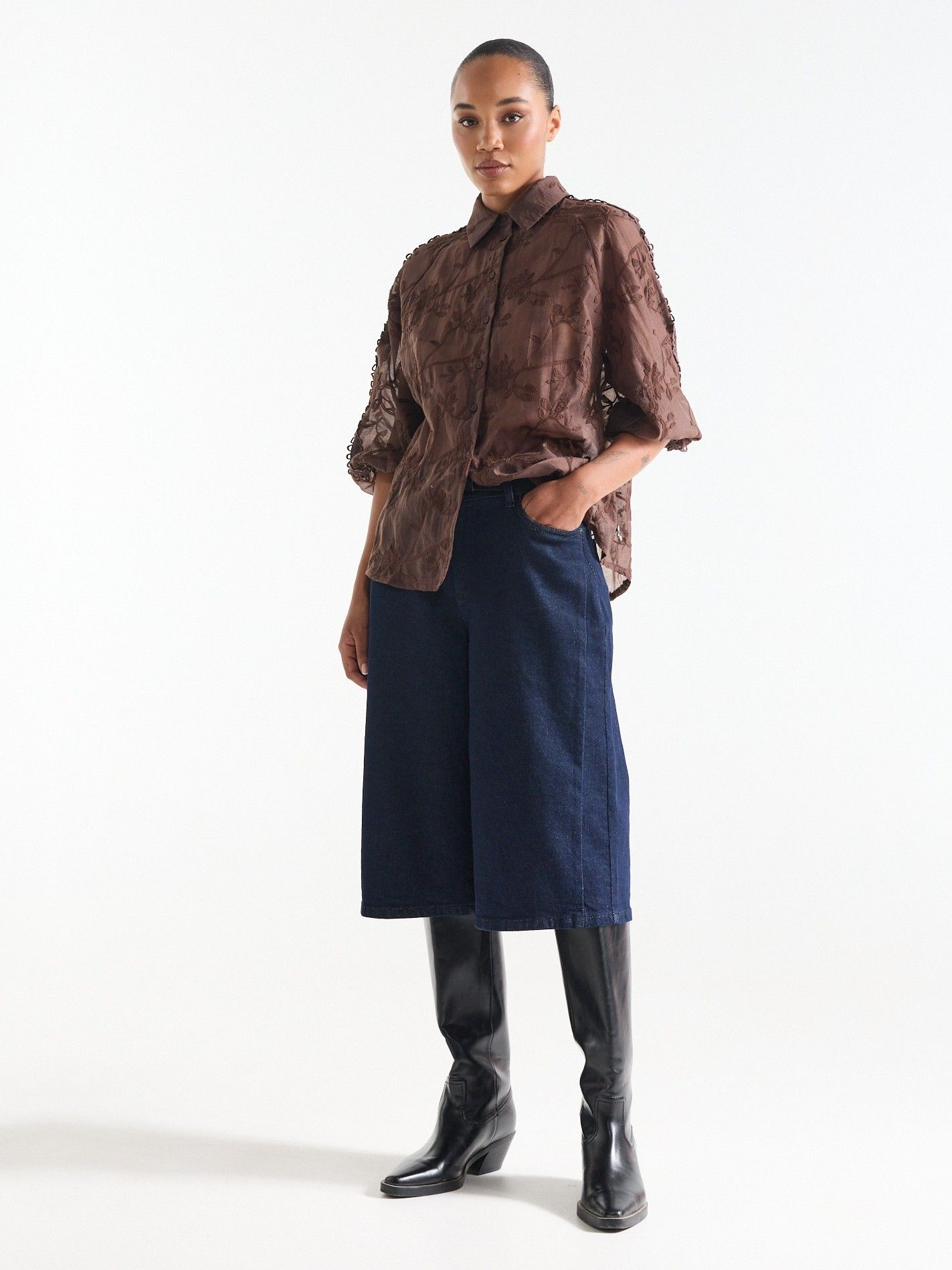 JANSEN AMSTERDAM - BLOUSE - Bruin