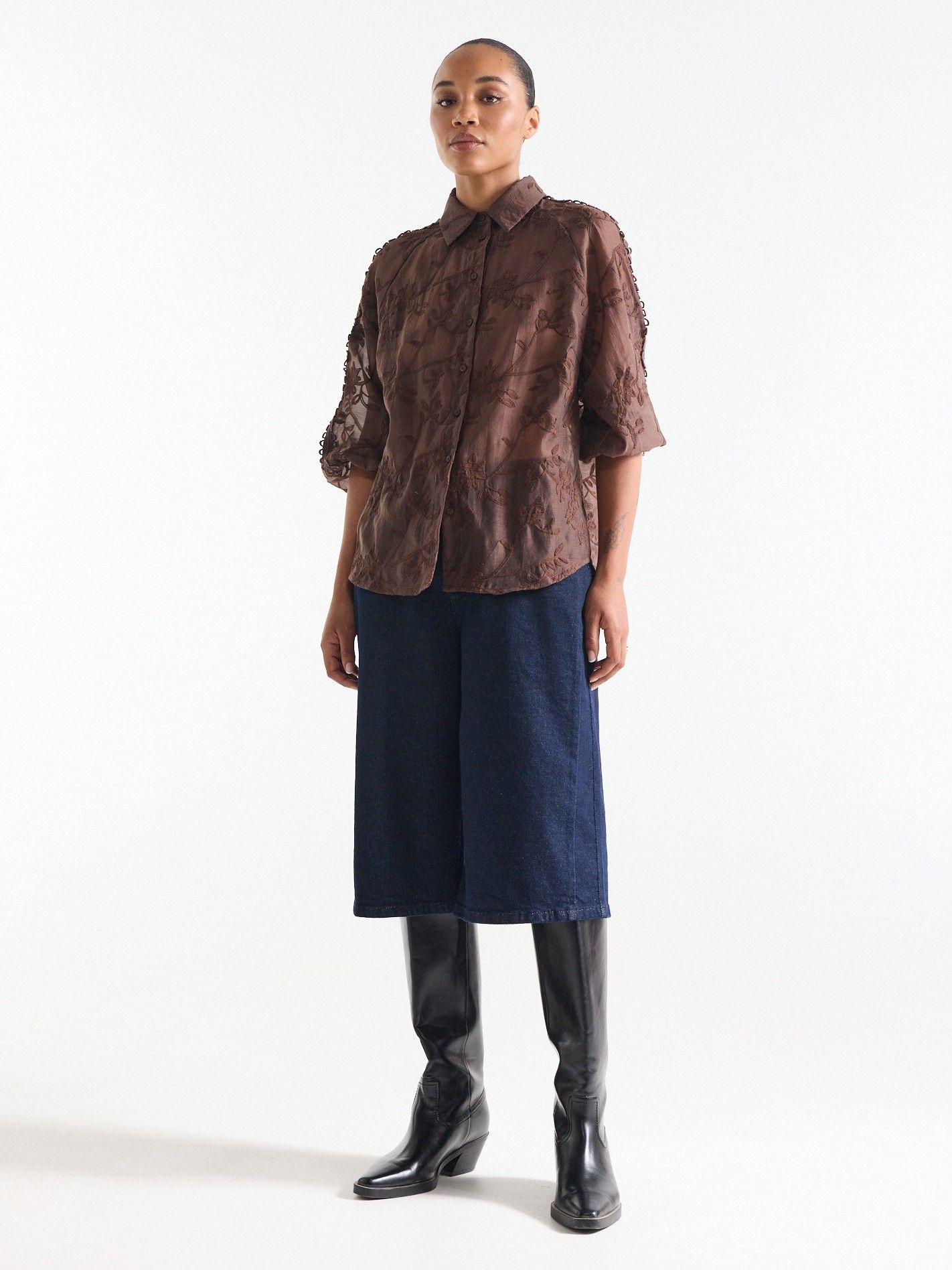 JANSEN AMSTERDAM - BLOUSE - Bruin