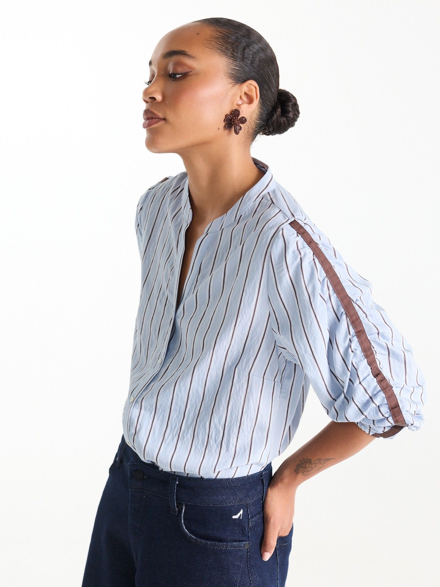 JANSEN AMSTERDAM - BLOUSE - Blauw