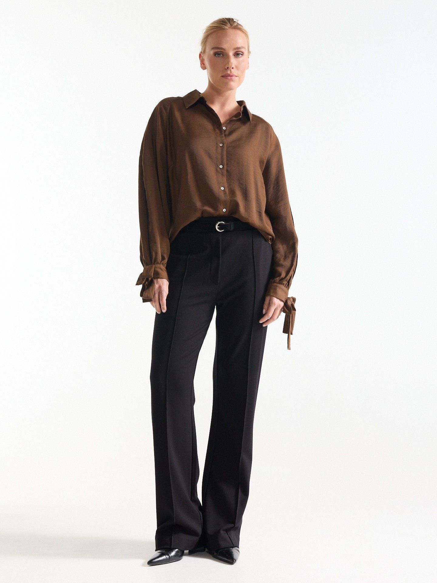 JANSEN AMSTERDAM - BLOUSE - Bruin