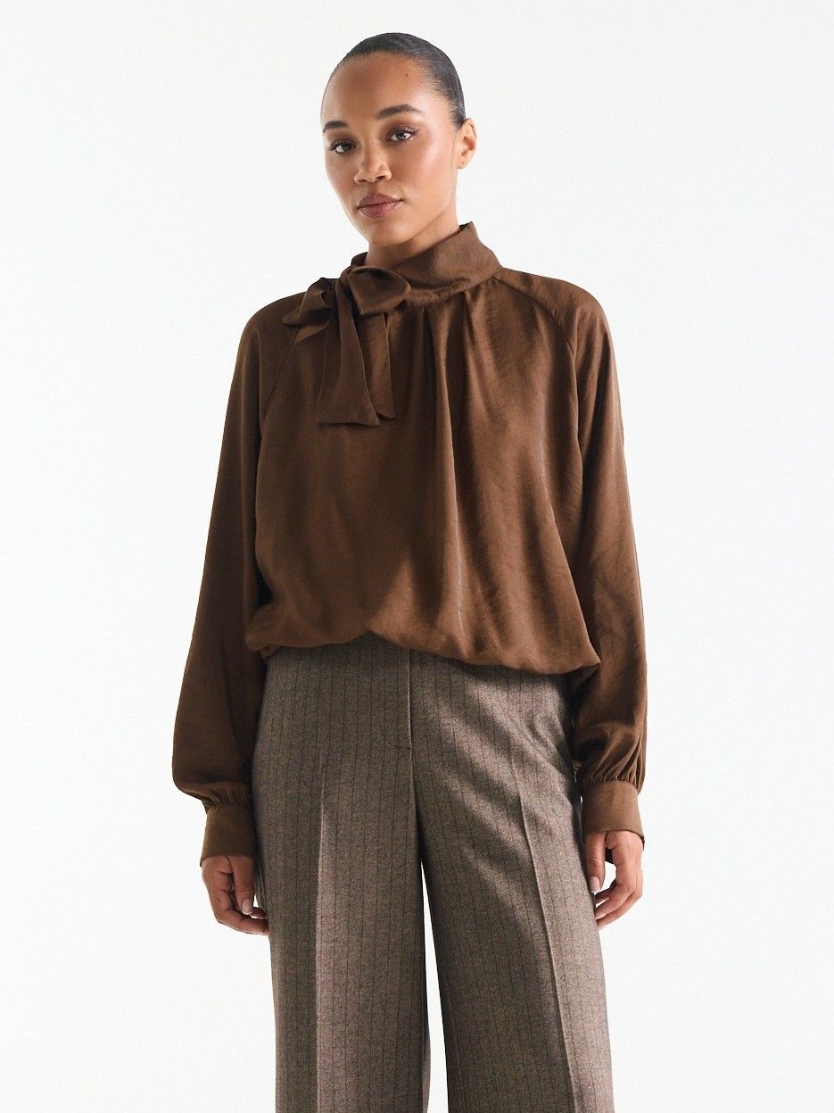 JANSEN AMSTERDAM - BLOUSE - Bruin