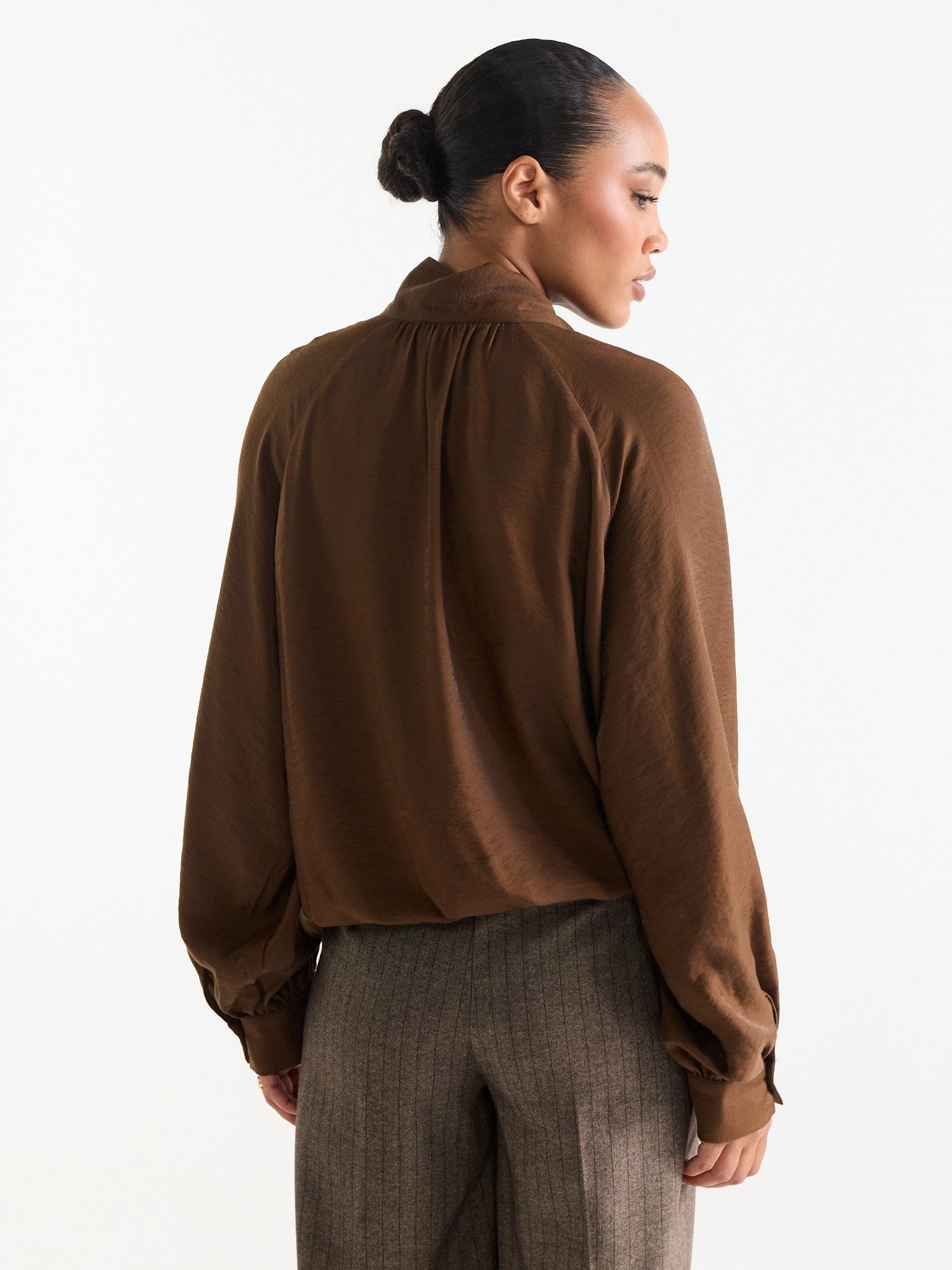 JANSEN AMSTERDAM - BLOUSE - Bruin