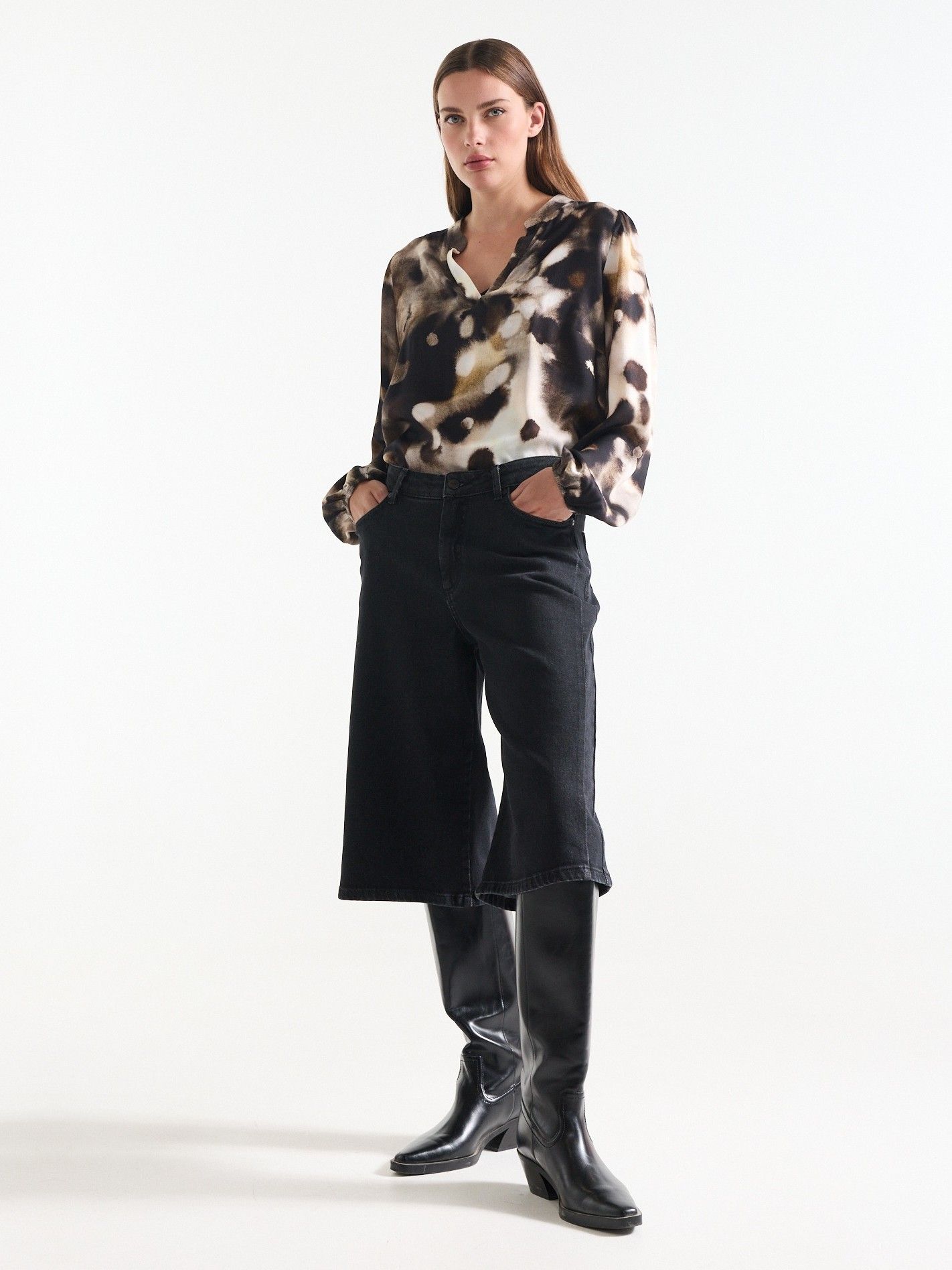 JANSEN AMSTERDAM - BLOUSE - Bruin