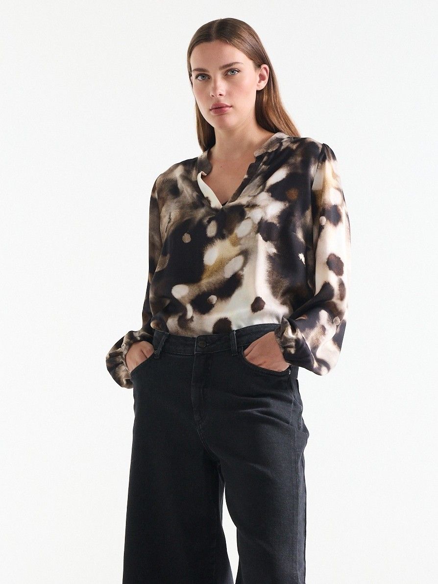 JANSEN AMSTERDAM - BLOUSE - Bruin