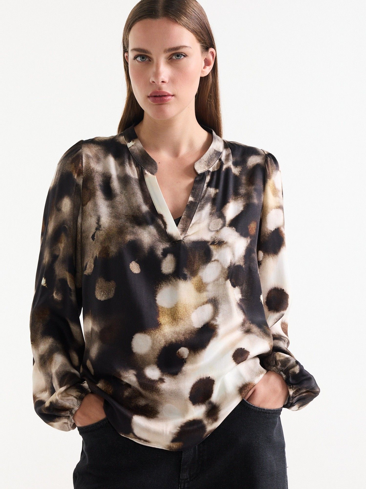 JANSEN AMSTERDAM - BLOUSE - Bruin