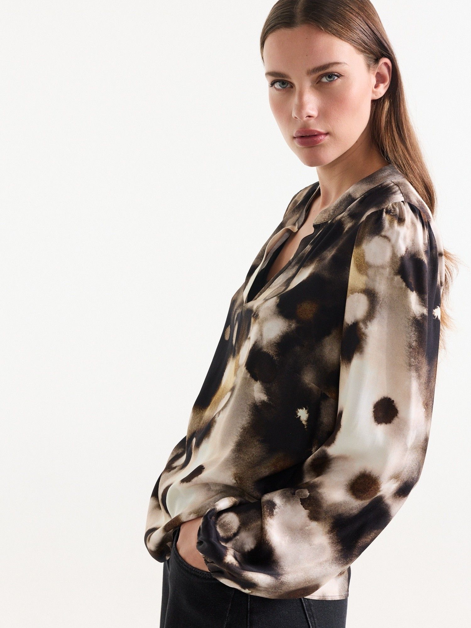 JANSEN AMSTERDAM - BLOUSE - Bruin