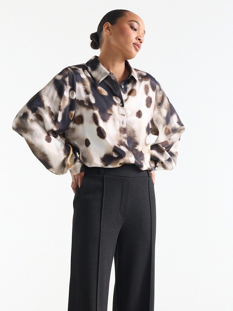 JANSEN AMSTERDAM - BLOUSE - Bruin