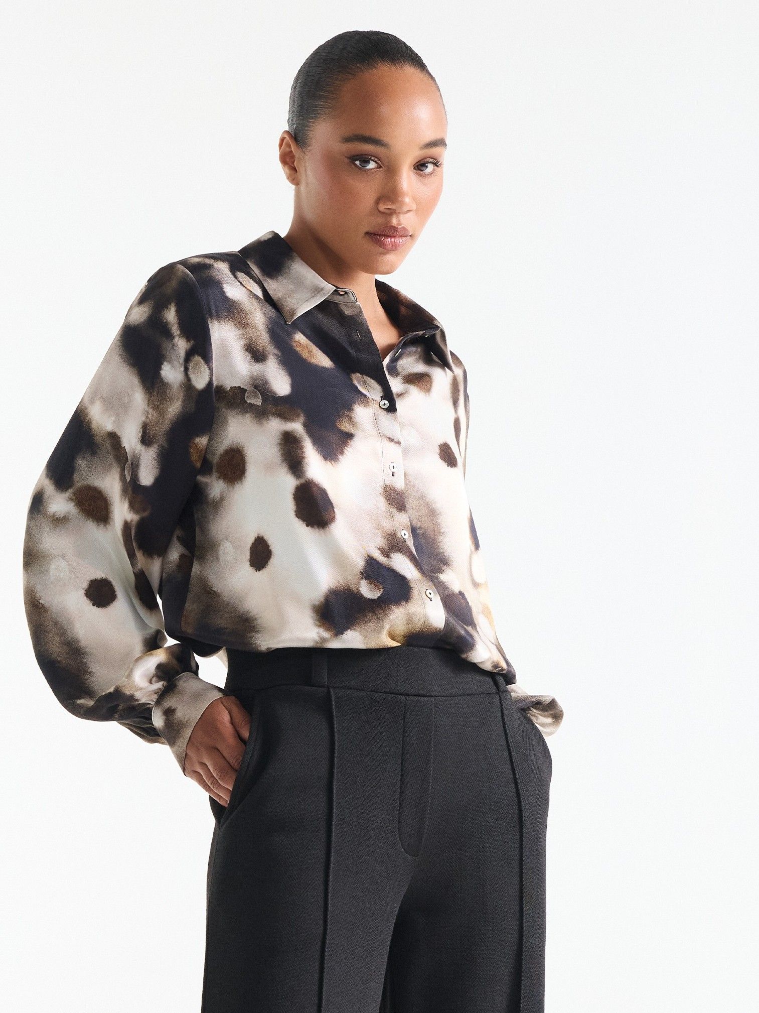 JANSEN AMSTERDAM - BLOUSE - Bruin