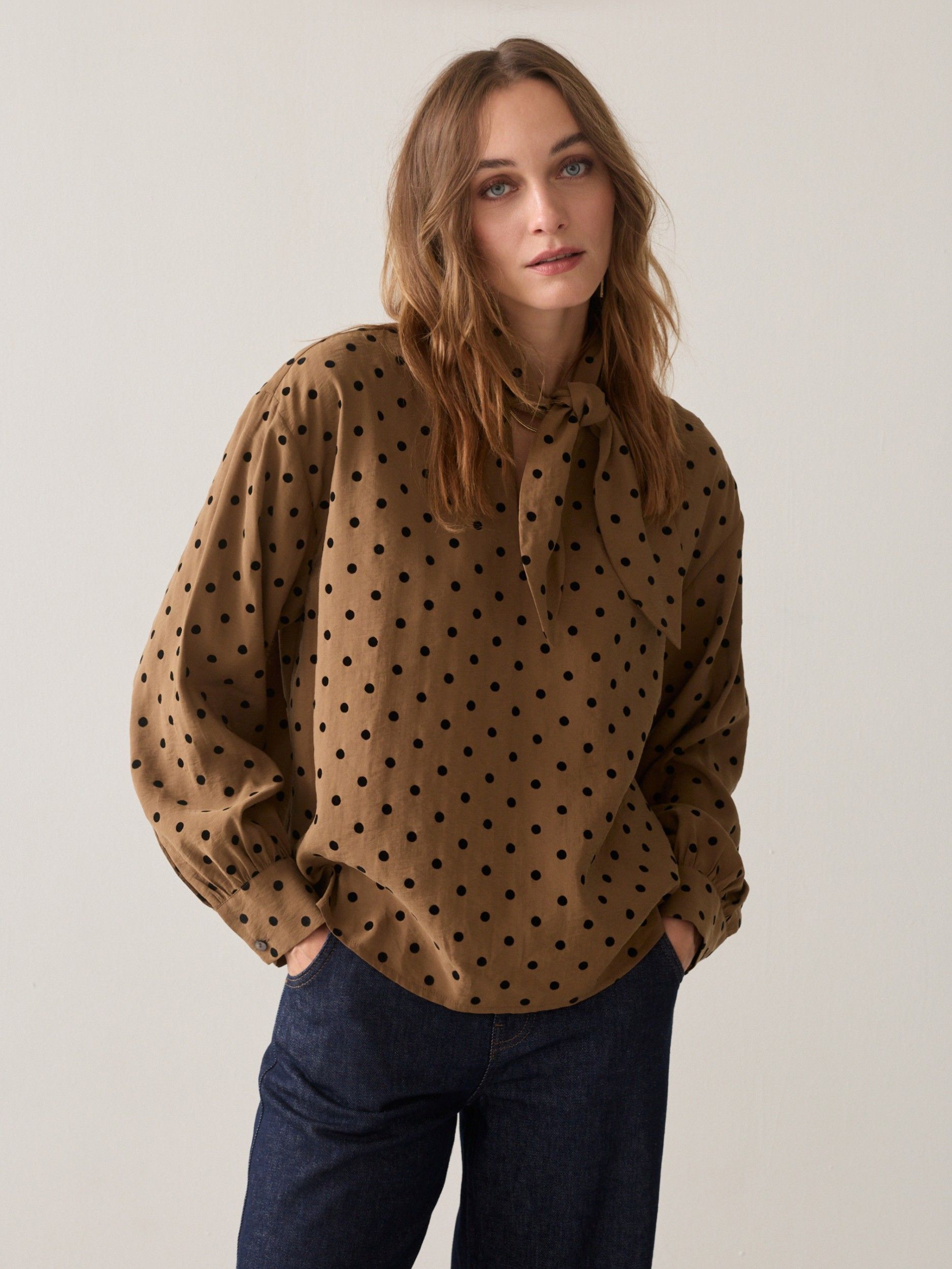 SUMMUM - BLOUSE - Bruin