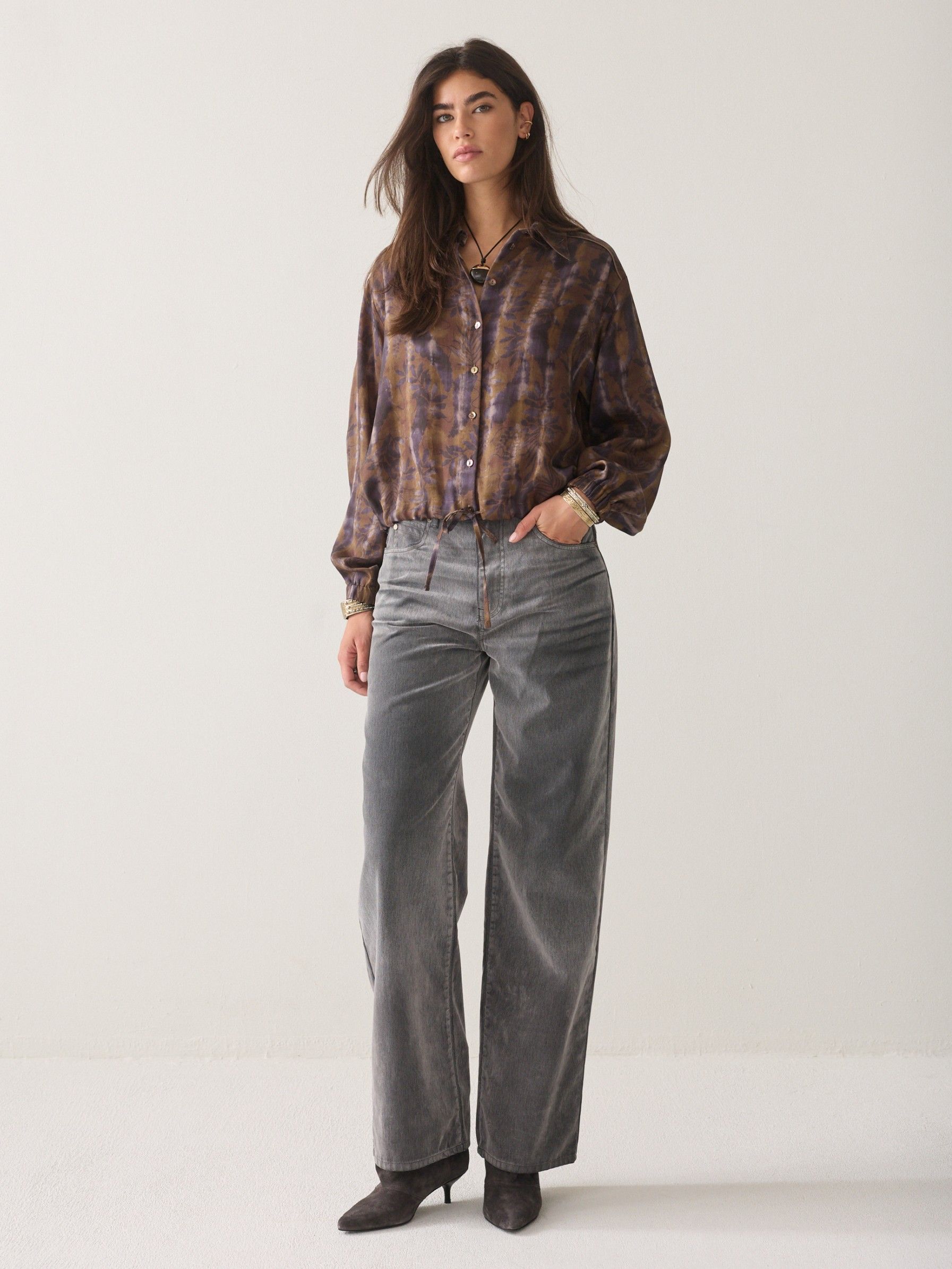 SUMMUM - BLOUSE - Bruin