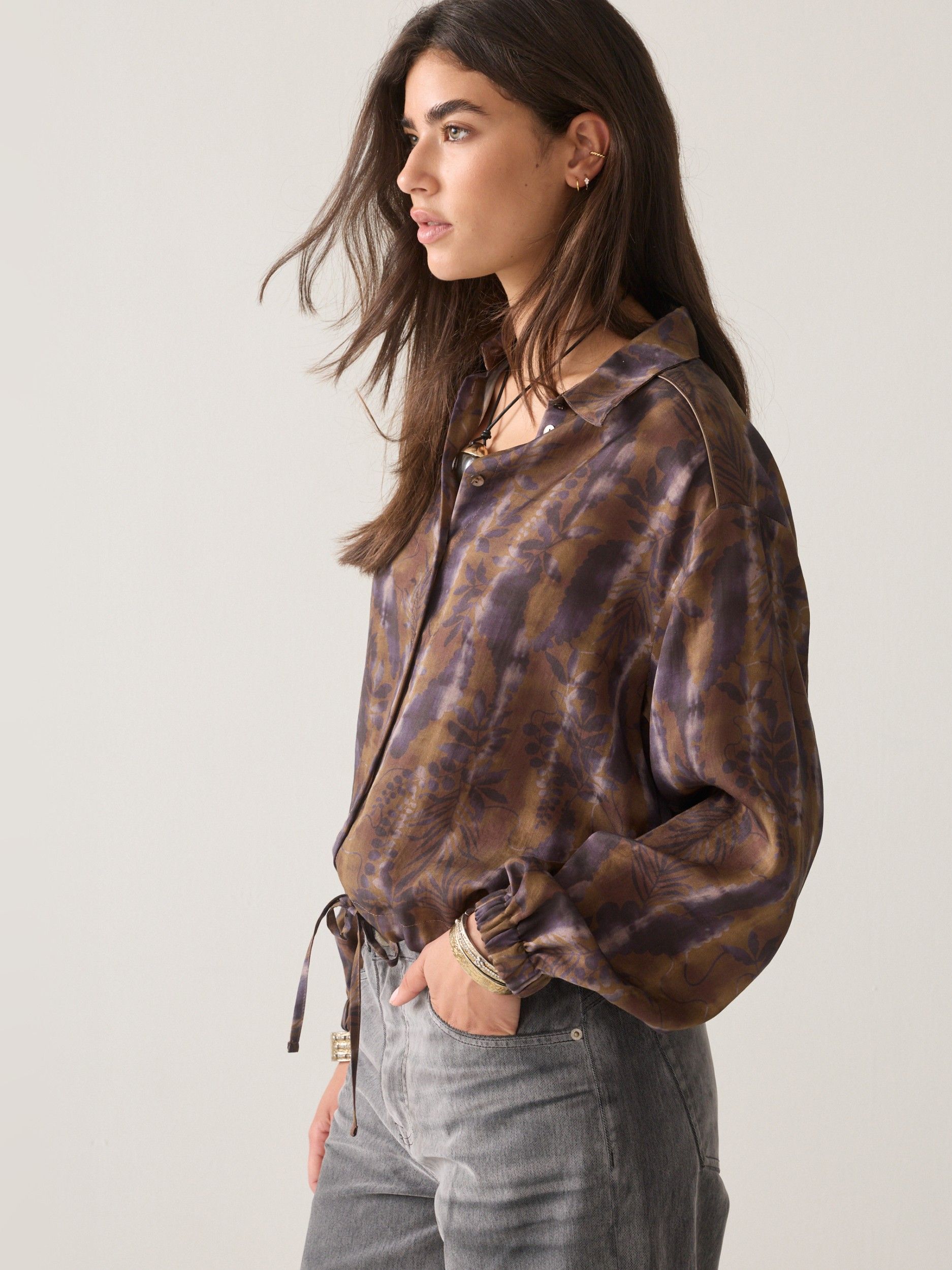 SUMMUM - BLOUSE - Bruin