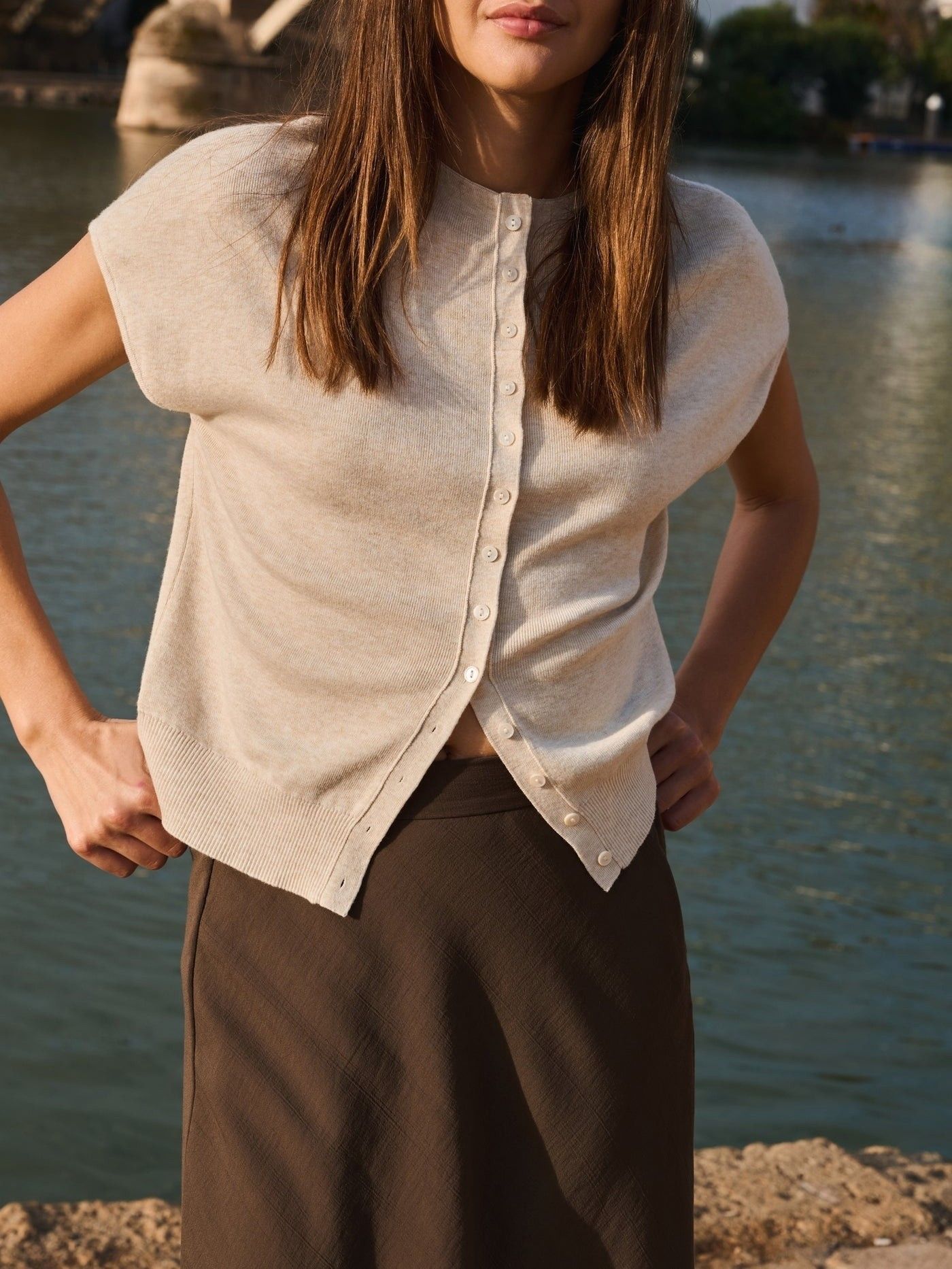 YAYA - VEST - Beige