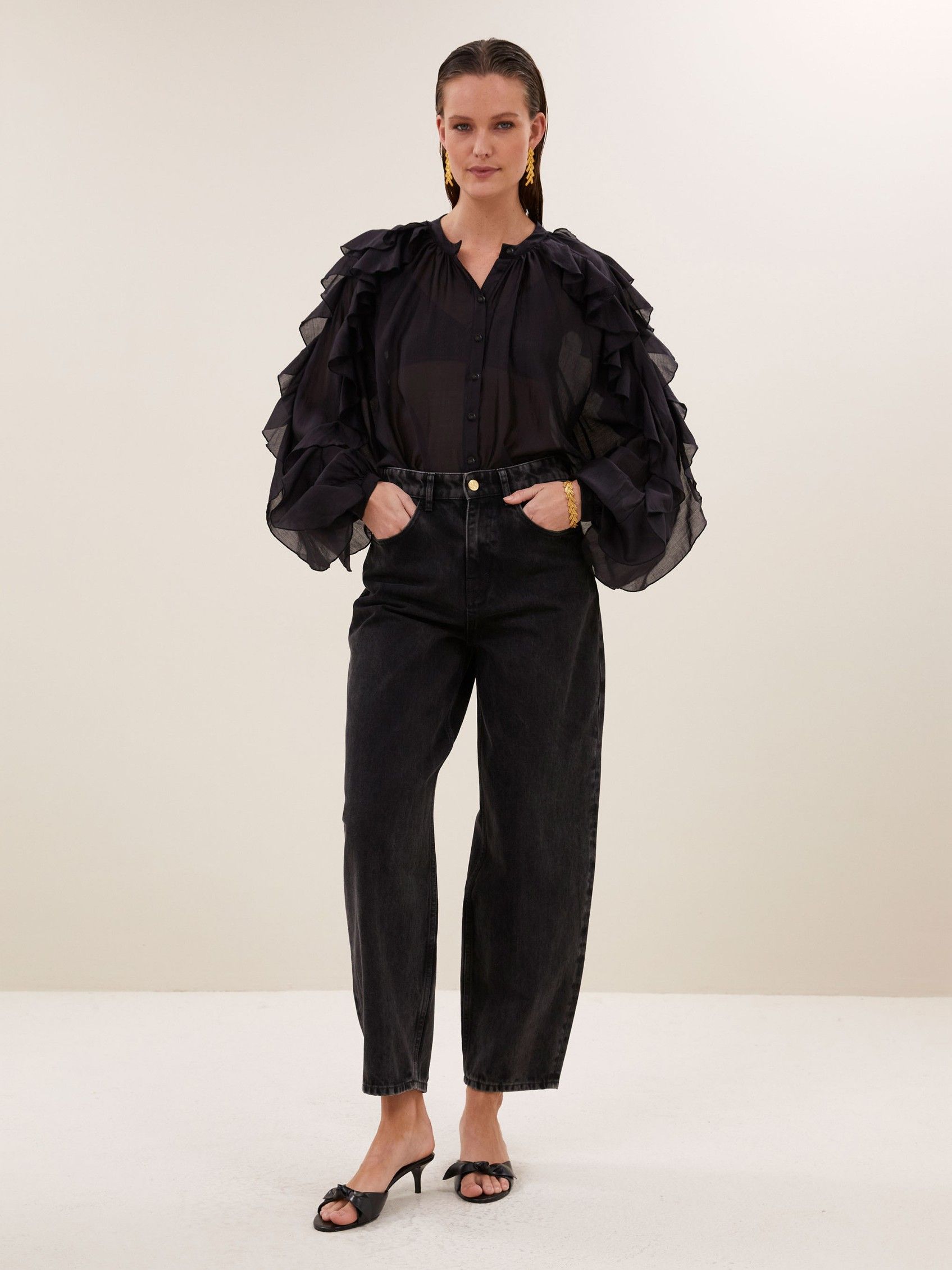 BY-BAR - BLOUSE - Zwart