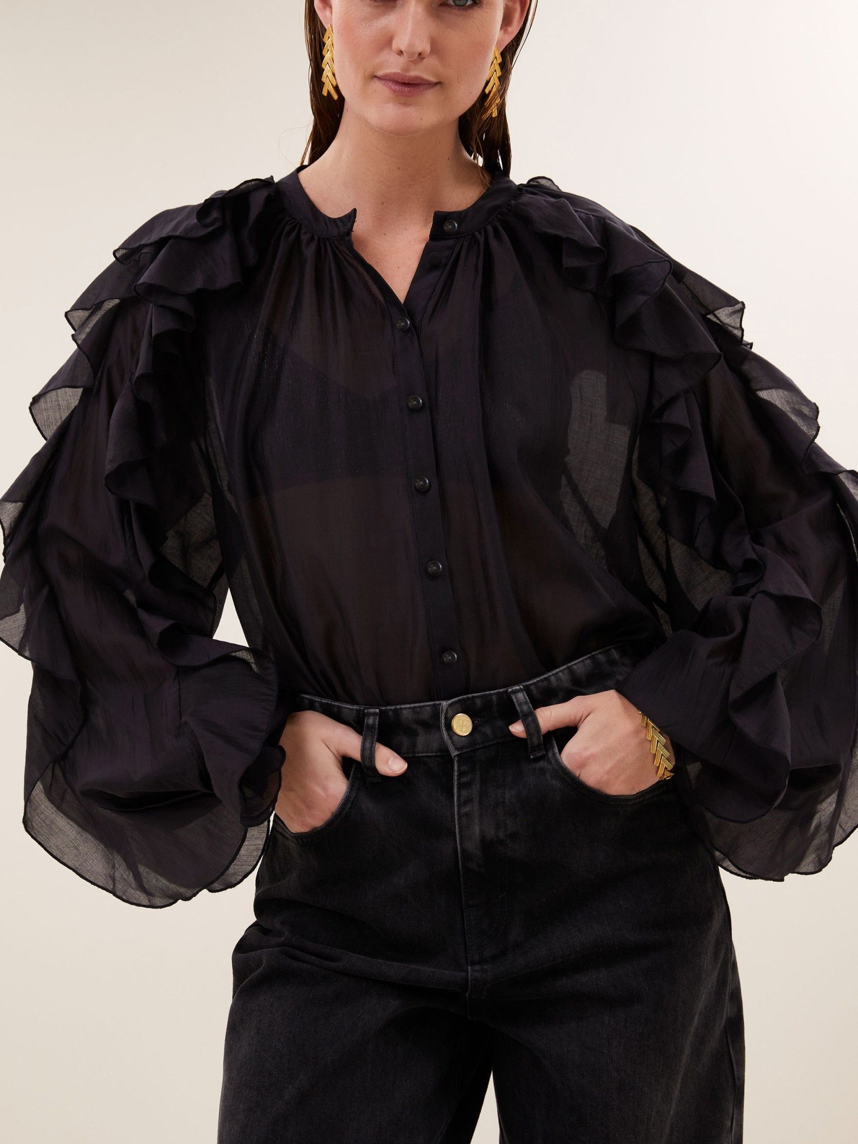 BY-BAR - BLOUSE - Zwart