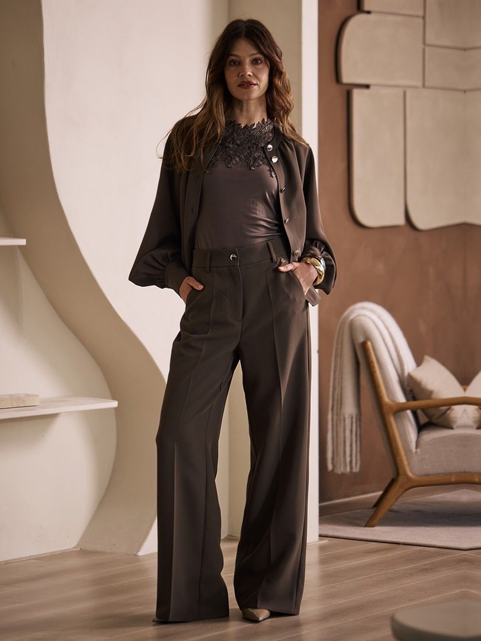 LABEL DOT - BROEK - Bruin