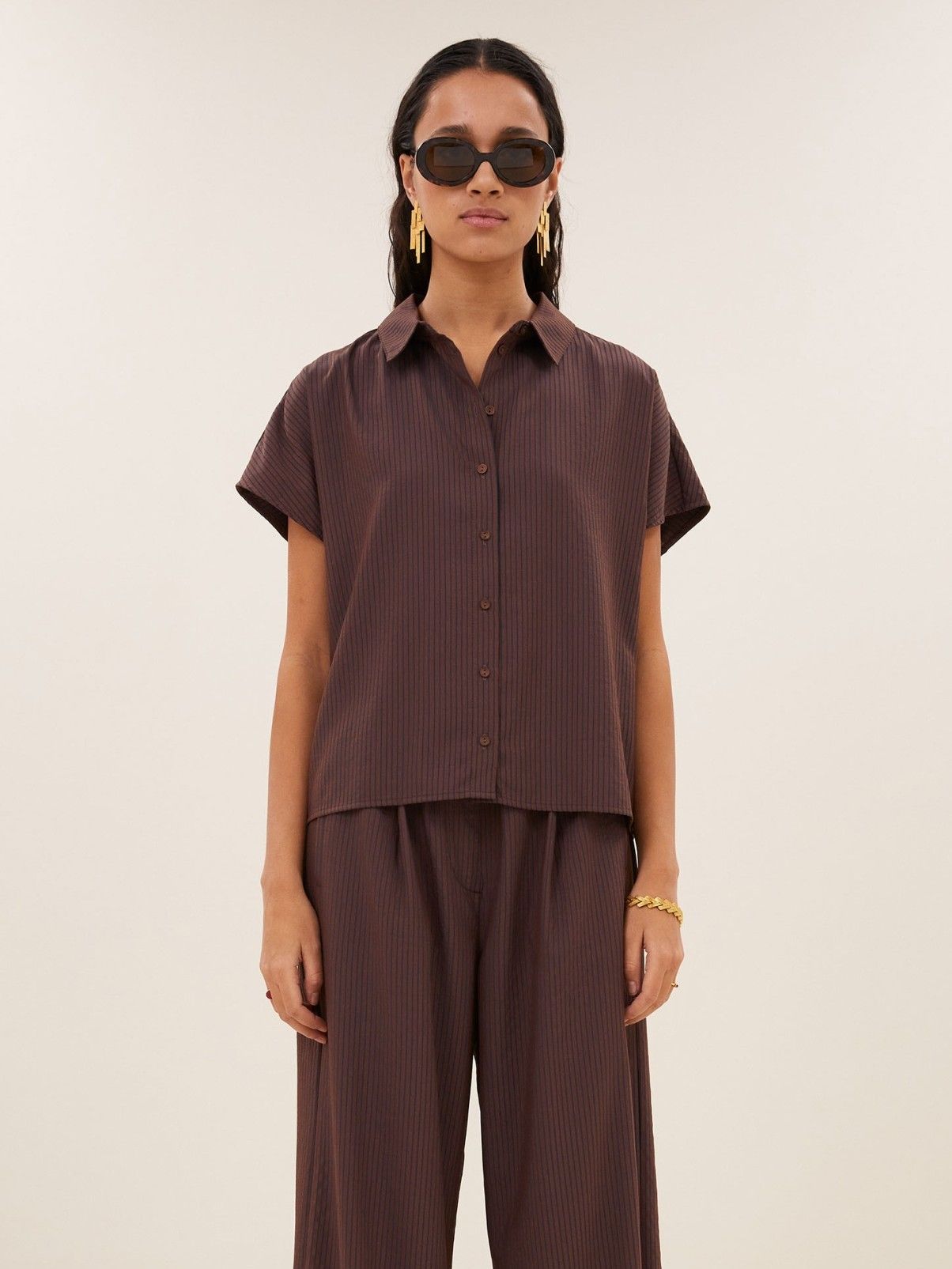 BY-BAR - BLOUSE - Bruin