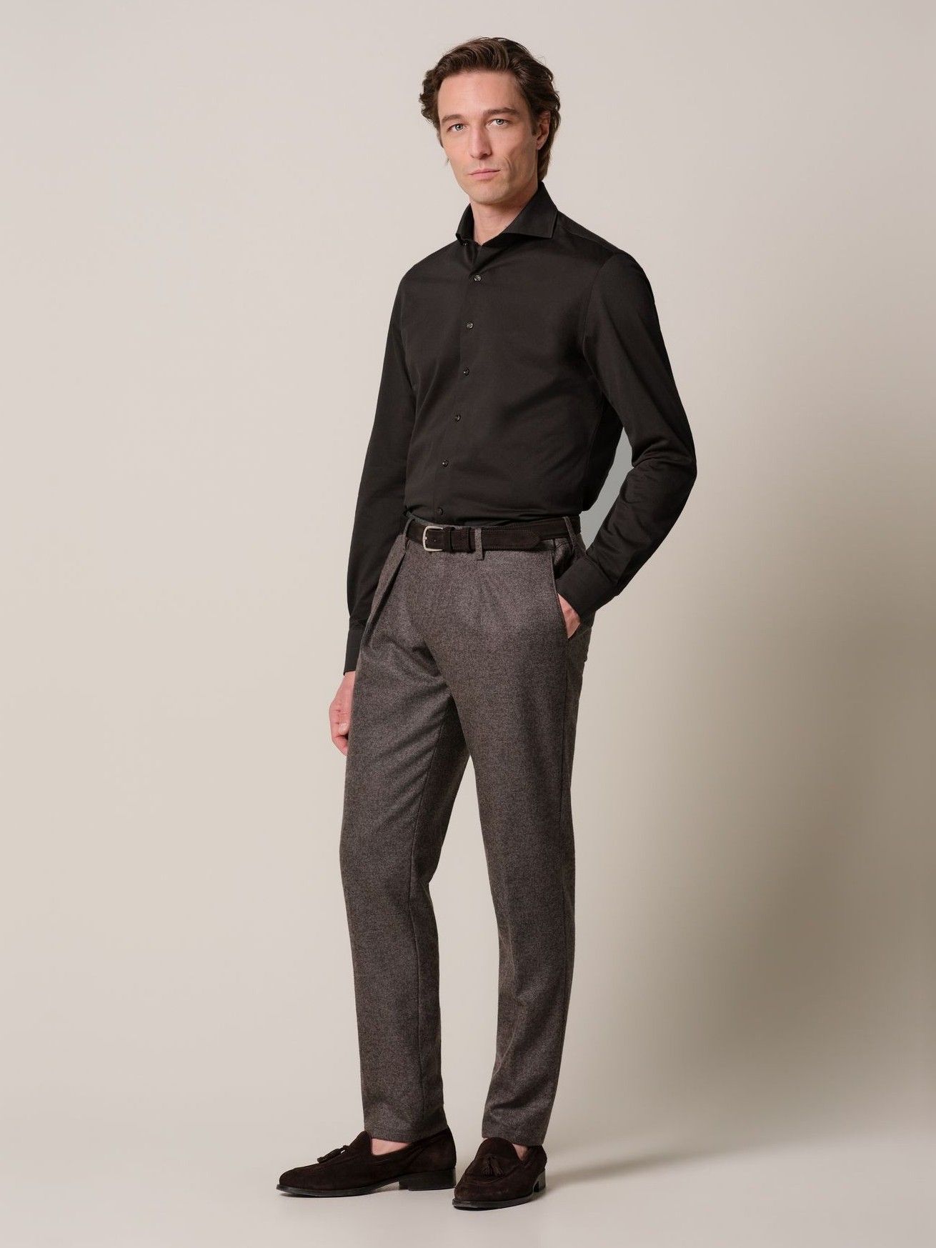 PROFUOMO - OVERHEMD - Bruin