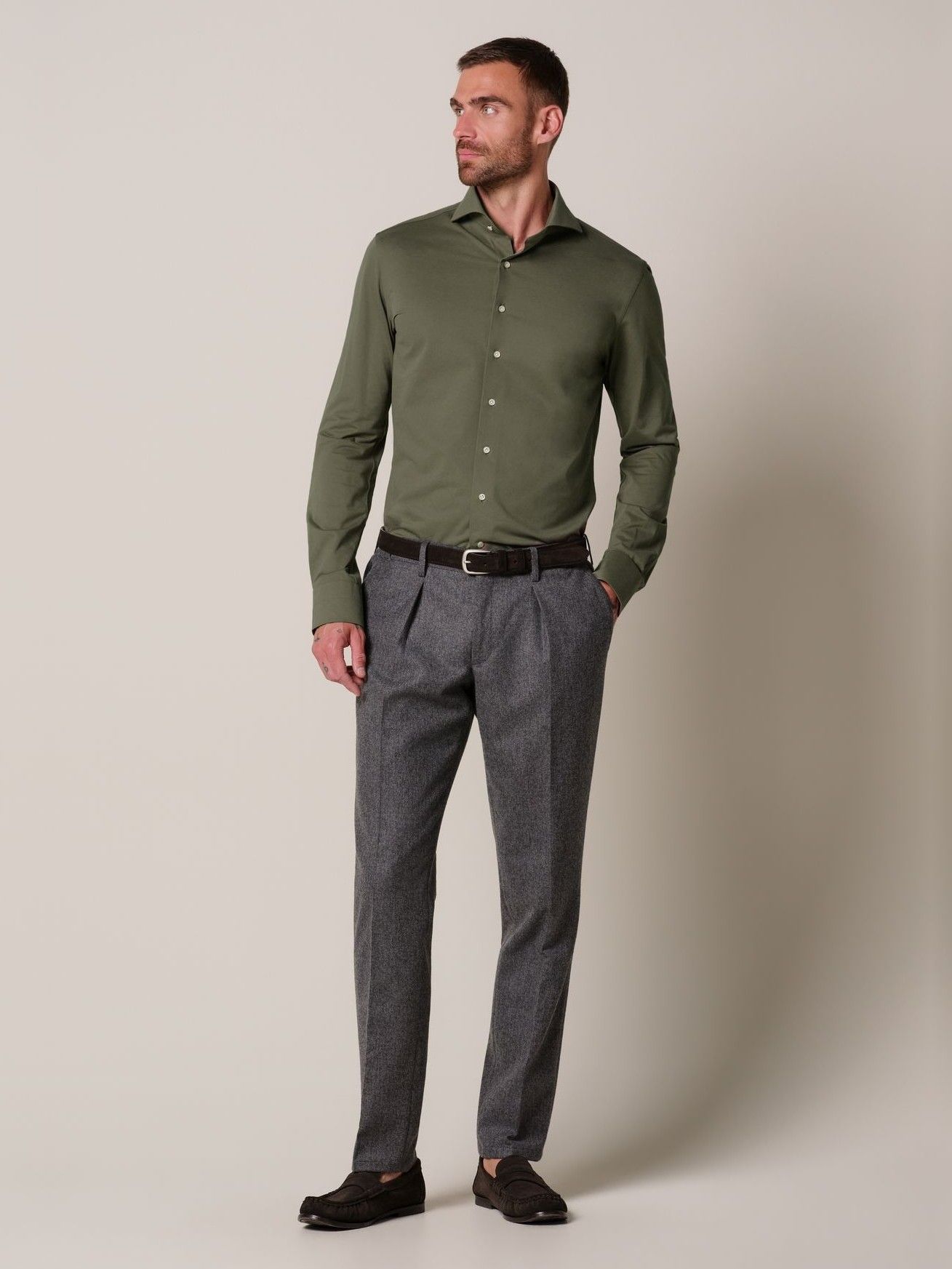 PROFUOMO - OVERHEMD - Groen