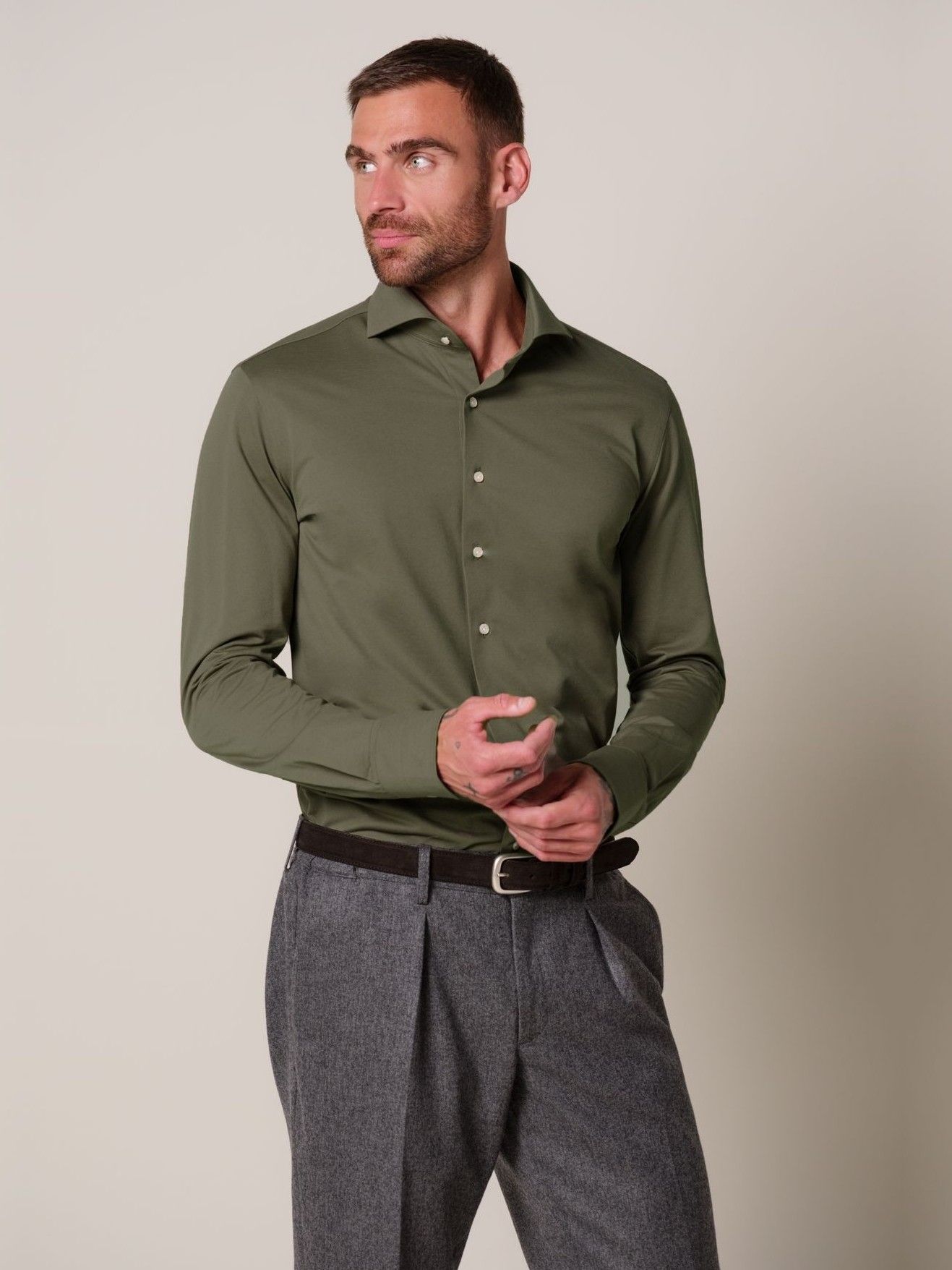 PROFUOMO - OVERHEMD - Groen