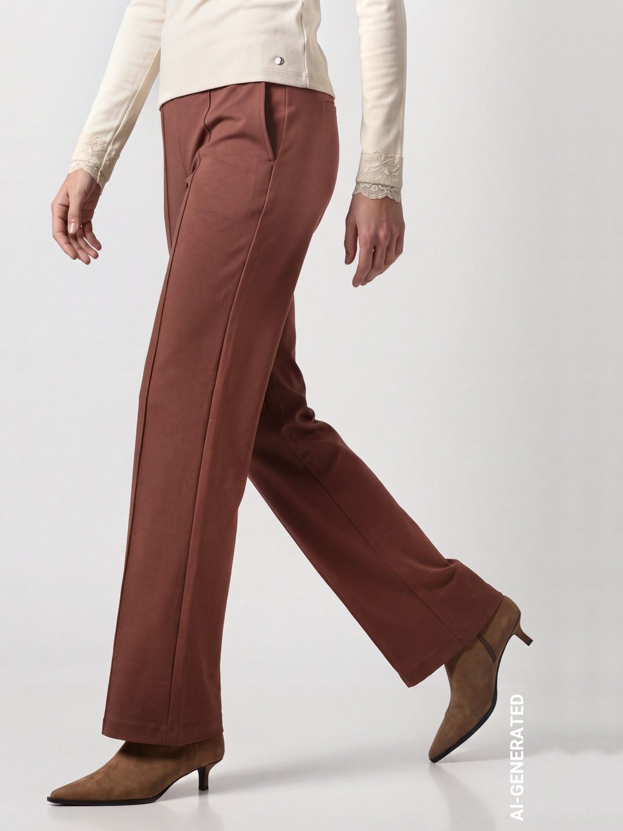 MONARI - BROEK - Bruin