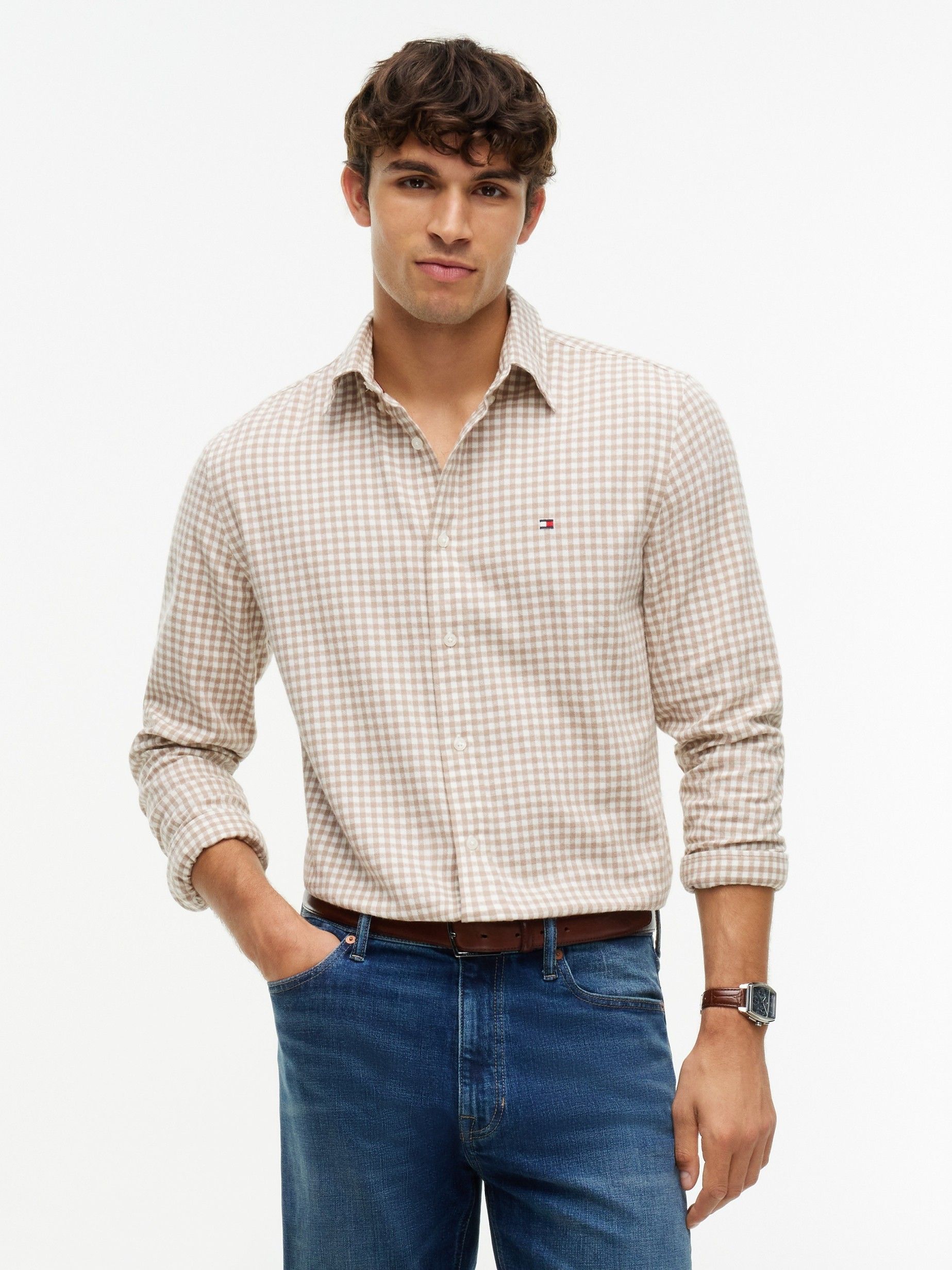 TOMMY HILFIGER - OVERHEMD - Beige