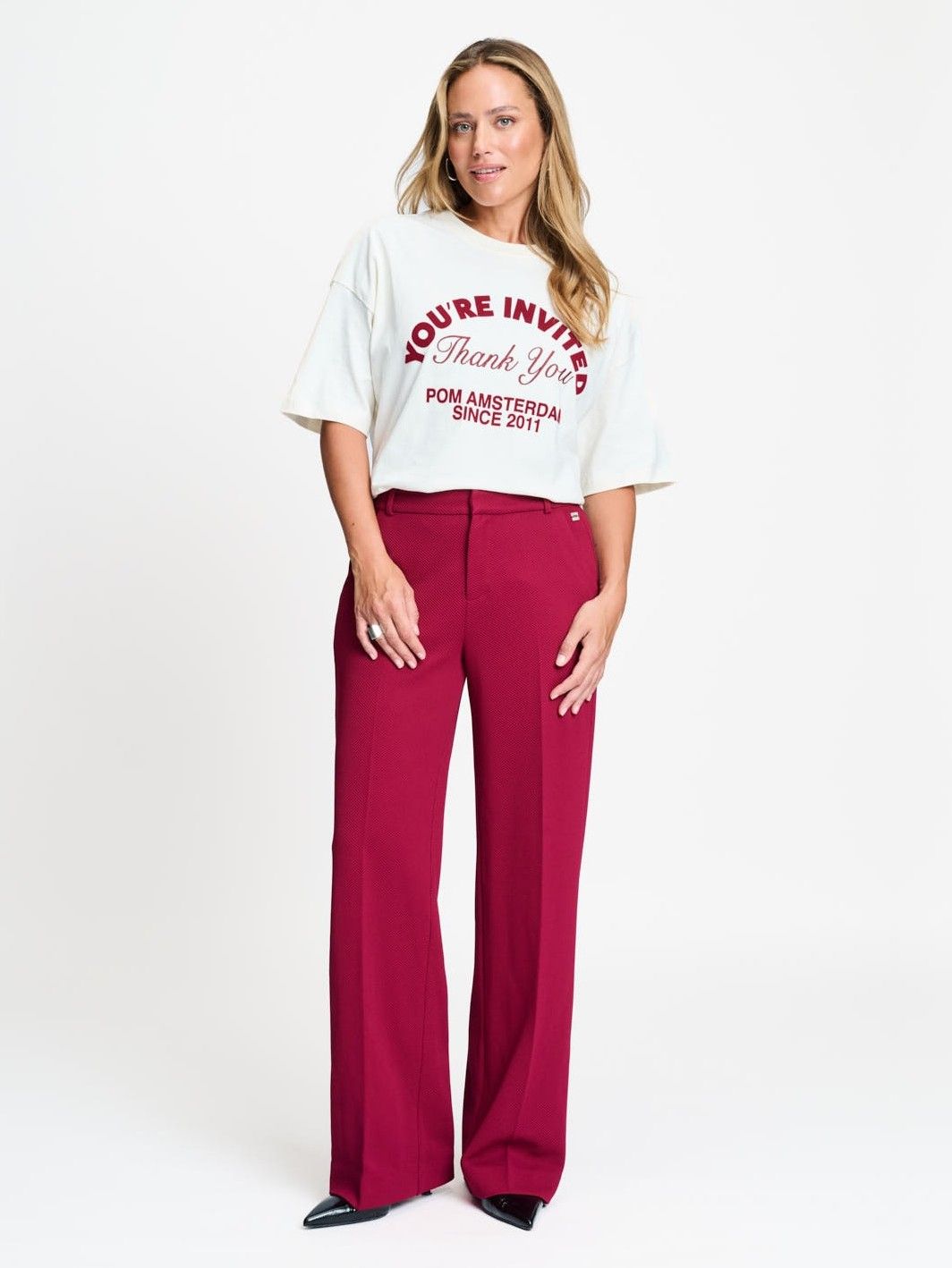 POM AMSTERDAM - BROEK - Rood