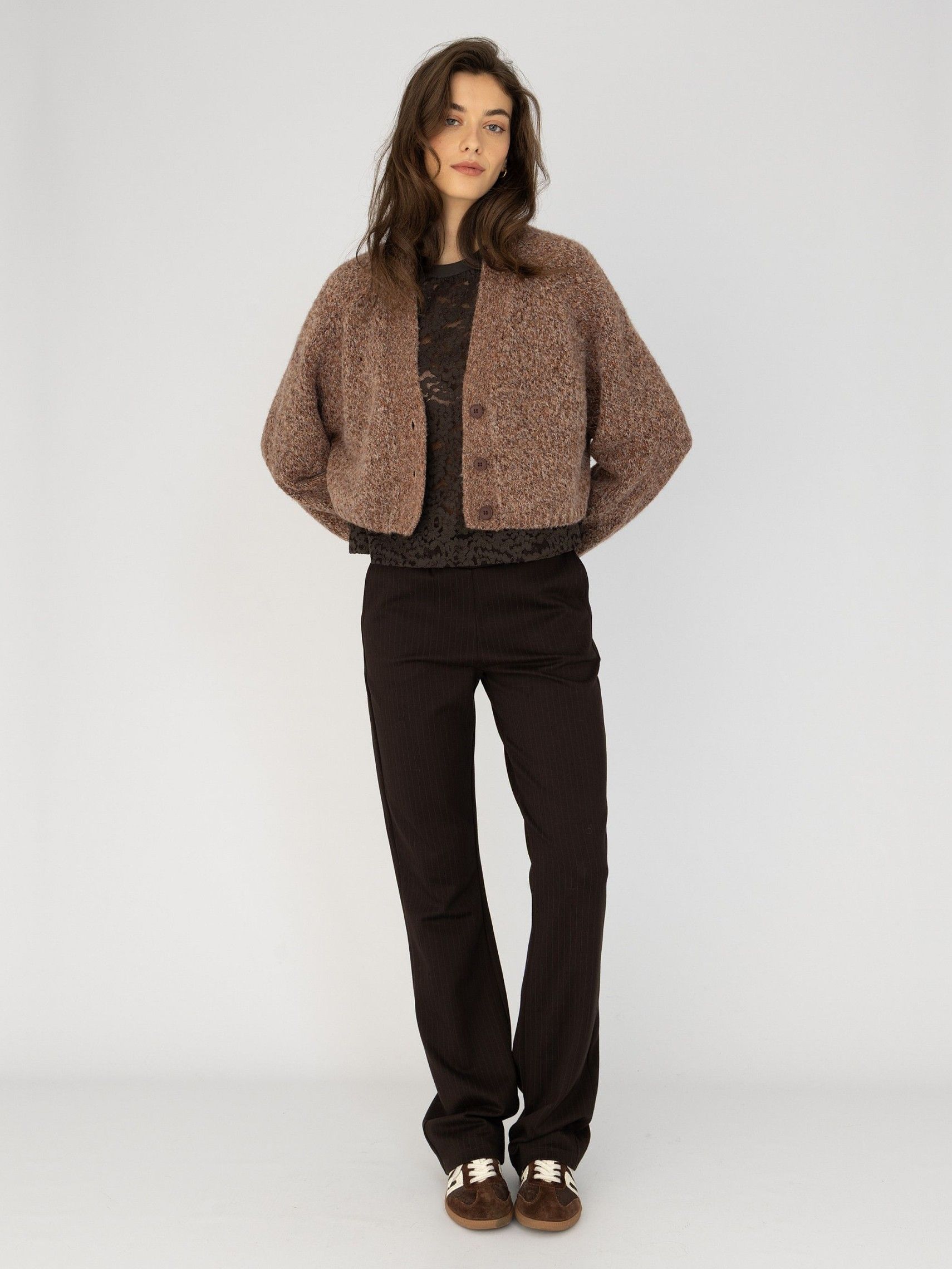 ANNA BLUE - VEST - Bruin