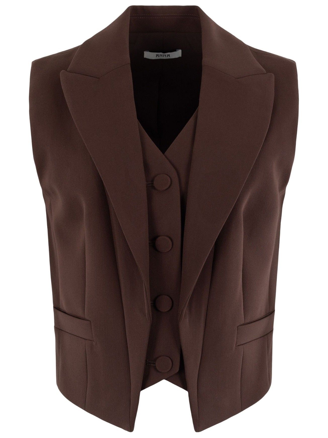 ANNA VAN TOOR - GILET - Bruin