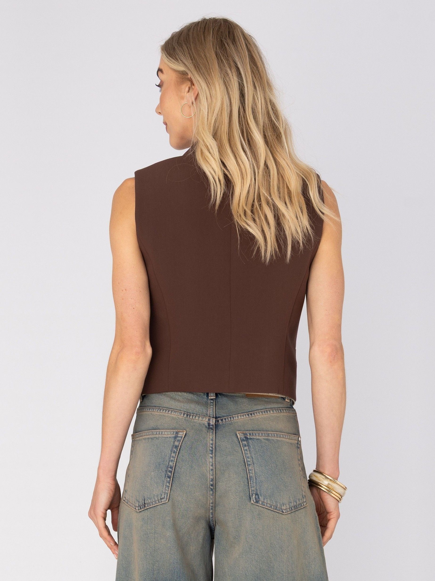 ANNA VAN TOOR - GILET - Bruin