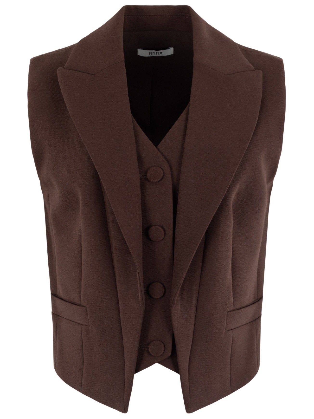 ANNA VAN TOOR - GILET - Bruin