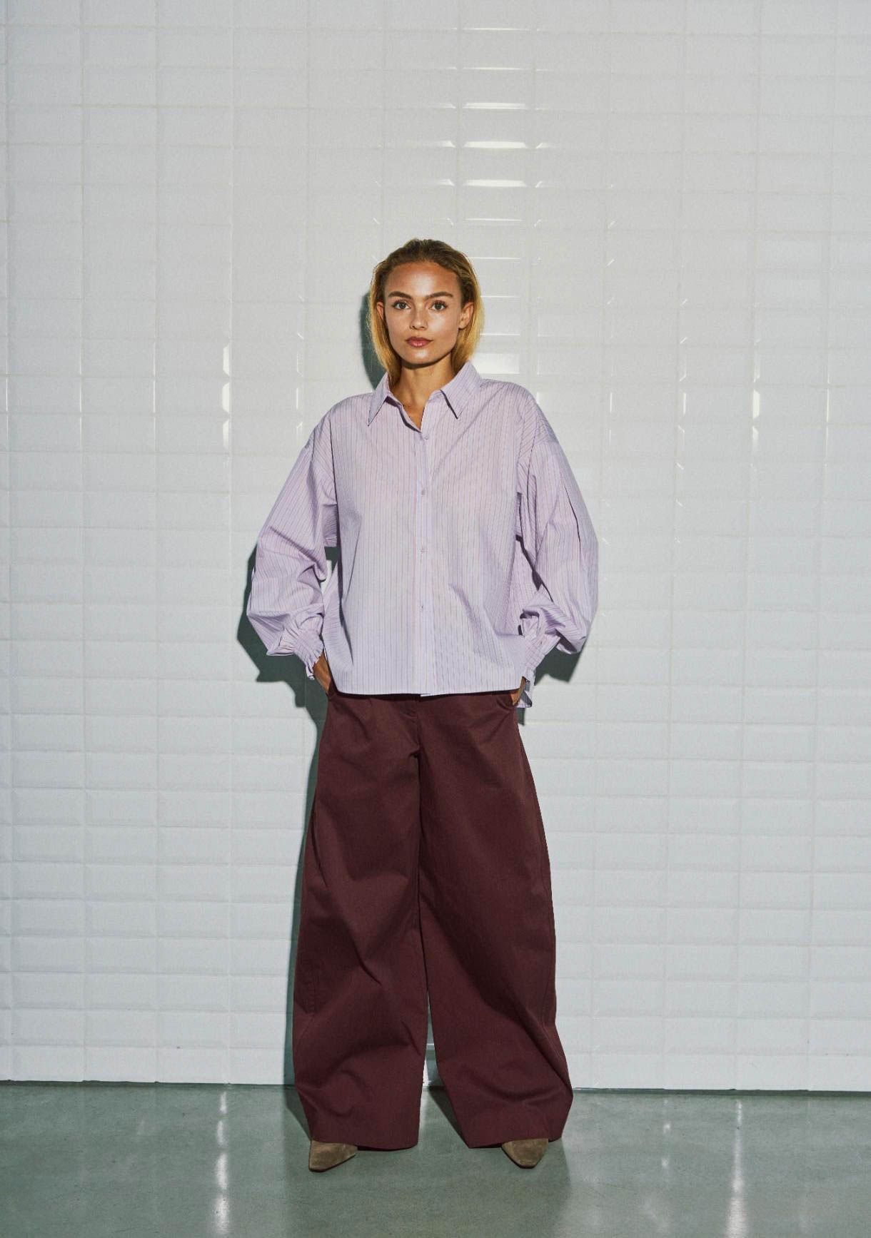 WITH BLACK - BLOUSE - Paars