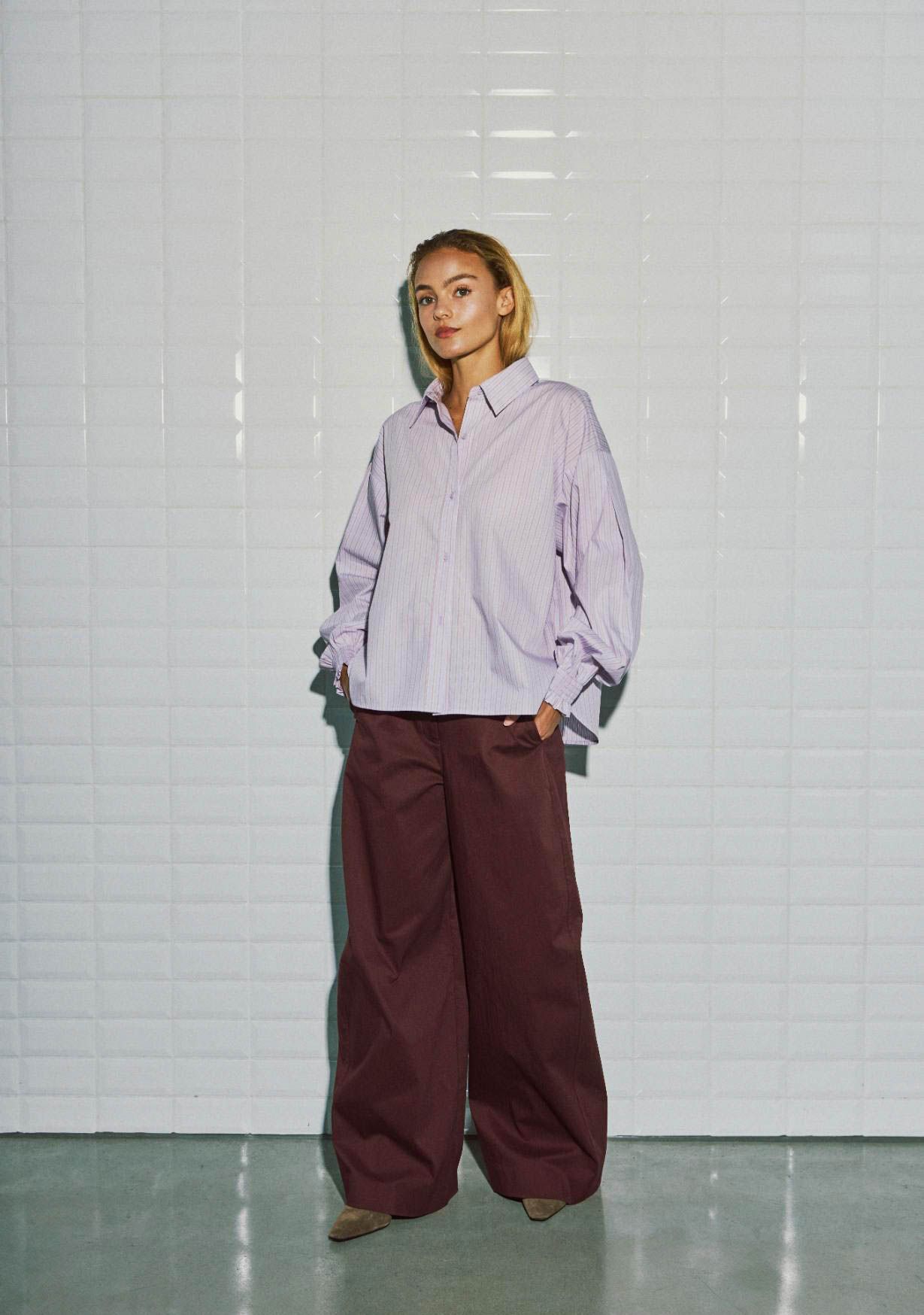 WITH BLACK - BLOUSE - Paars