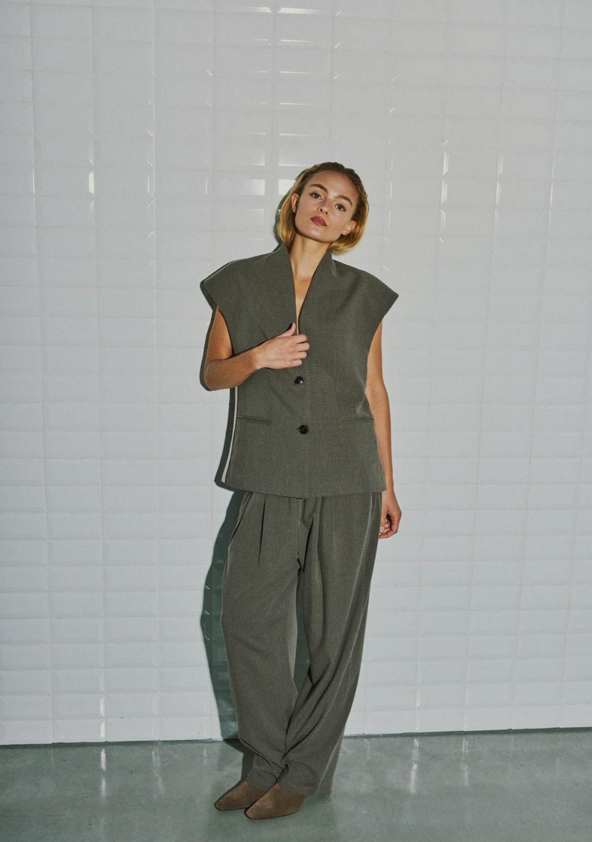 WITH BLACK - GILET - Beige