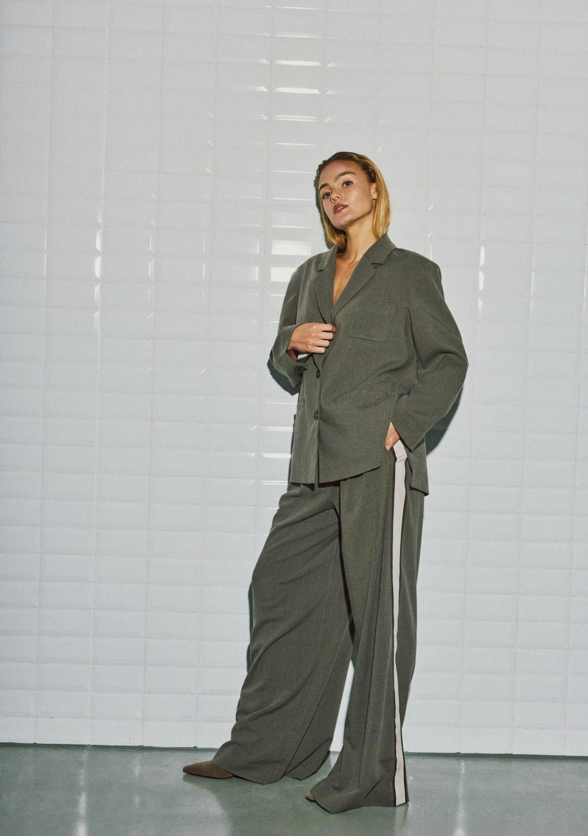 WITH BLACK - BROEK - Beige