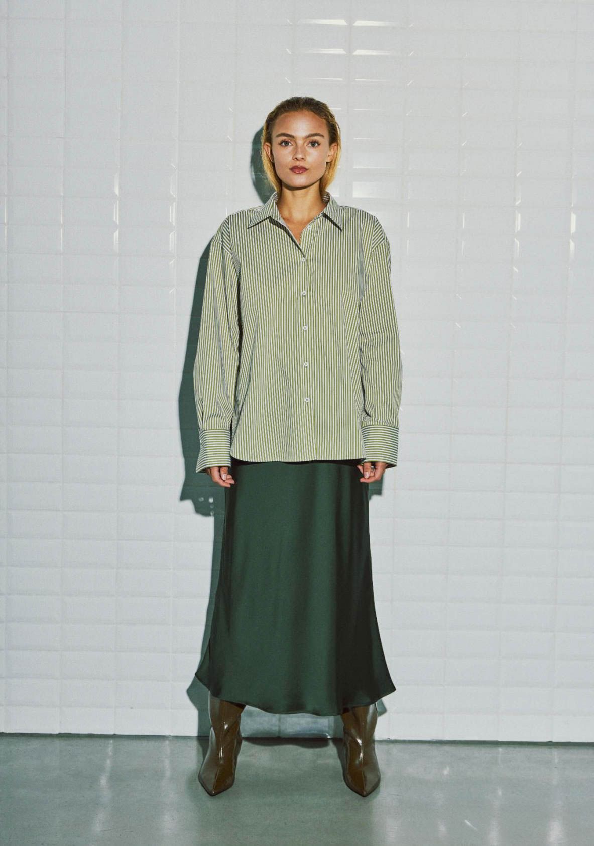 WITH BLACK - BLOUSE - Groen