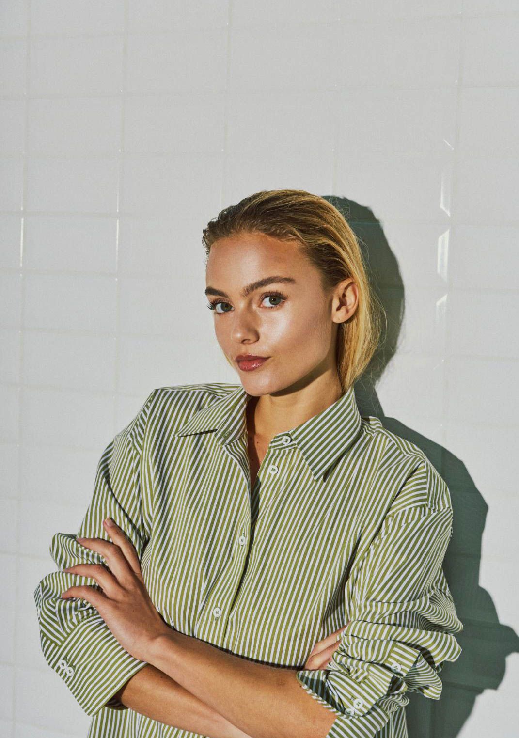 WITH BLACK - BLOUSE - Groen