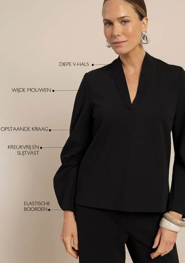 STUDIO ANNELOES - BLOUSE - Zwart