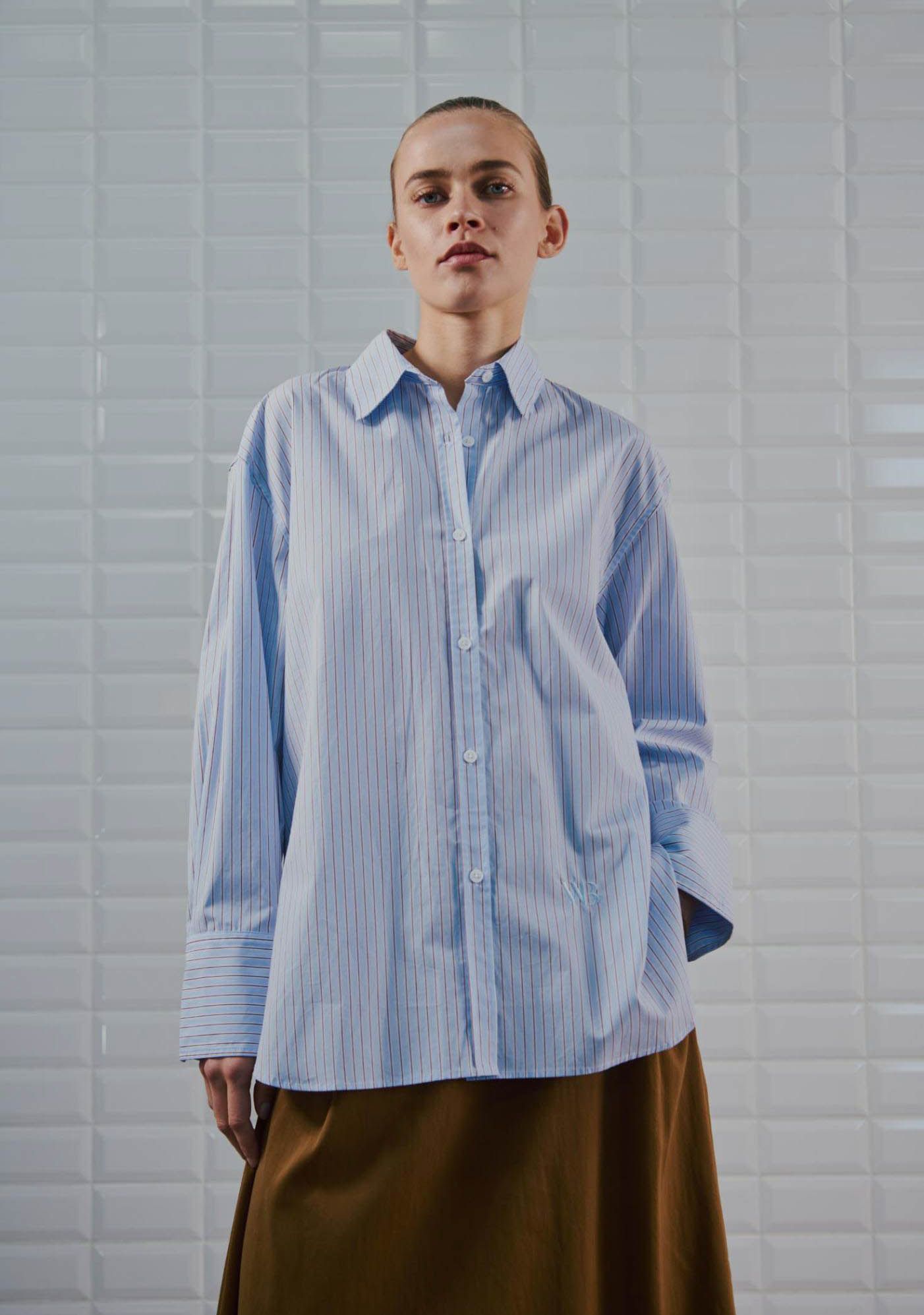 WITH BLACK - BLOUSE - Blauw