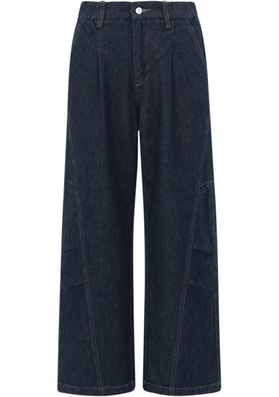 WITH BLACK - BROEK - Blauw