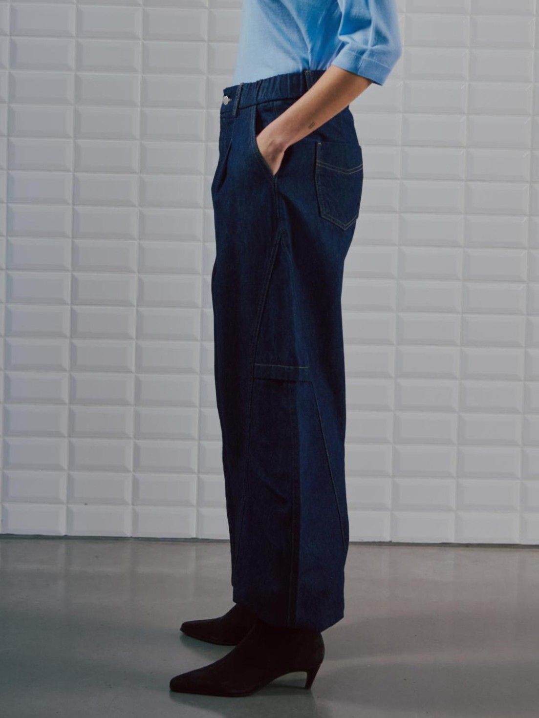 WITH BLACK - BROEK - Blauw