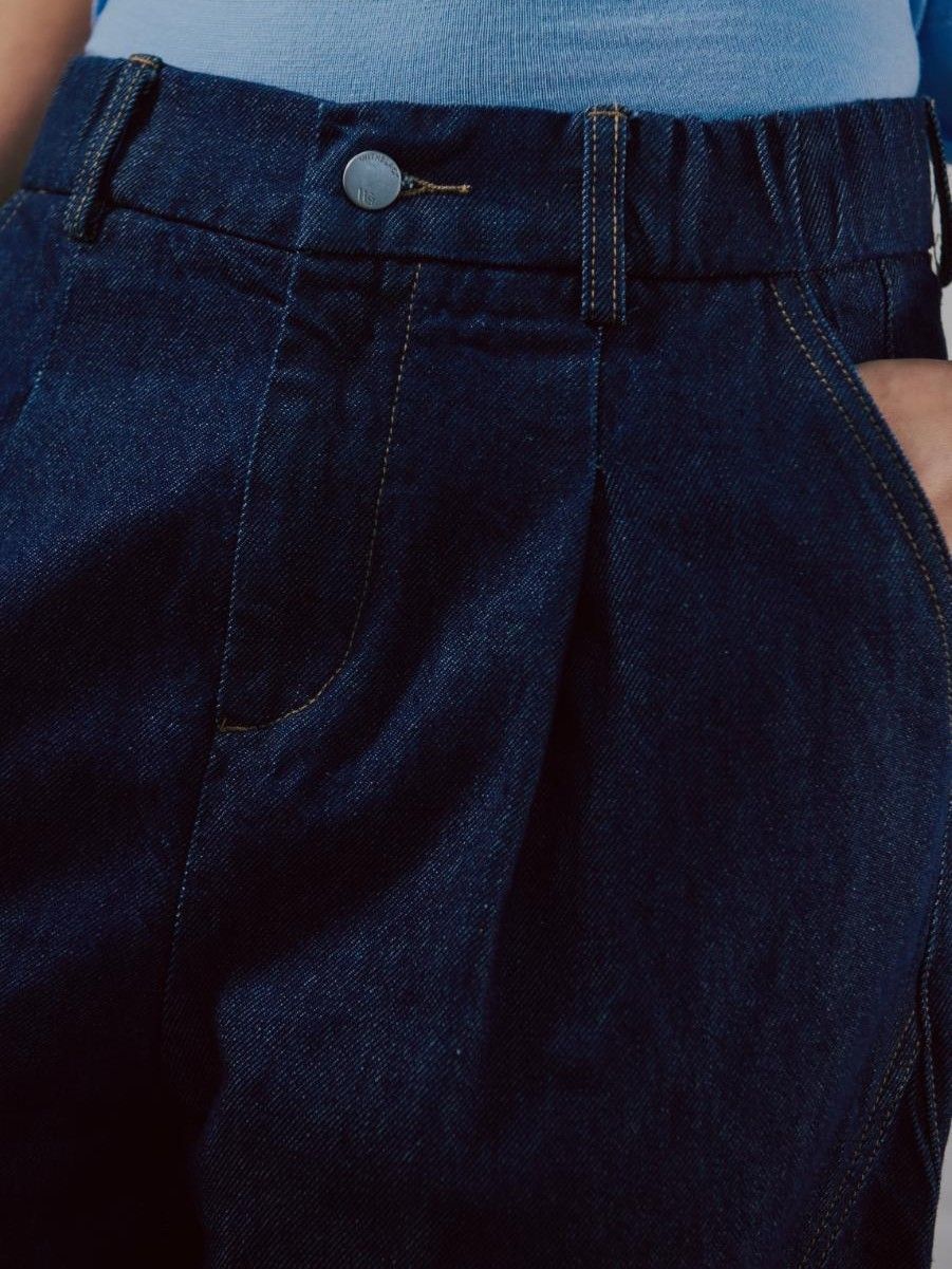 WITH BLACK - BROEK - Blauw