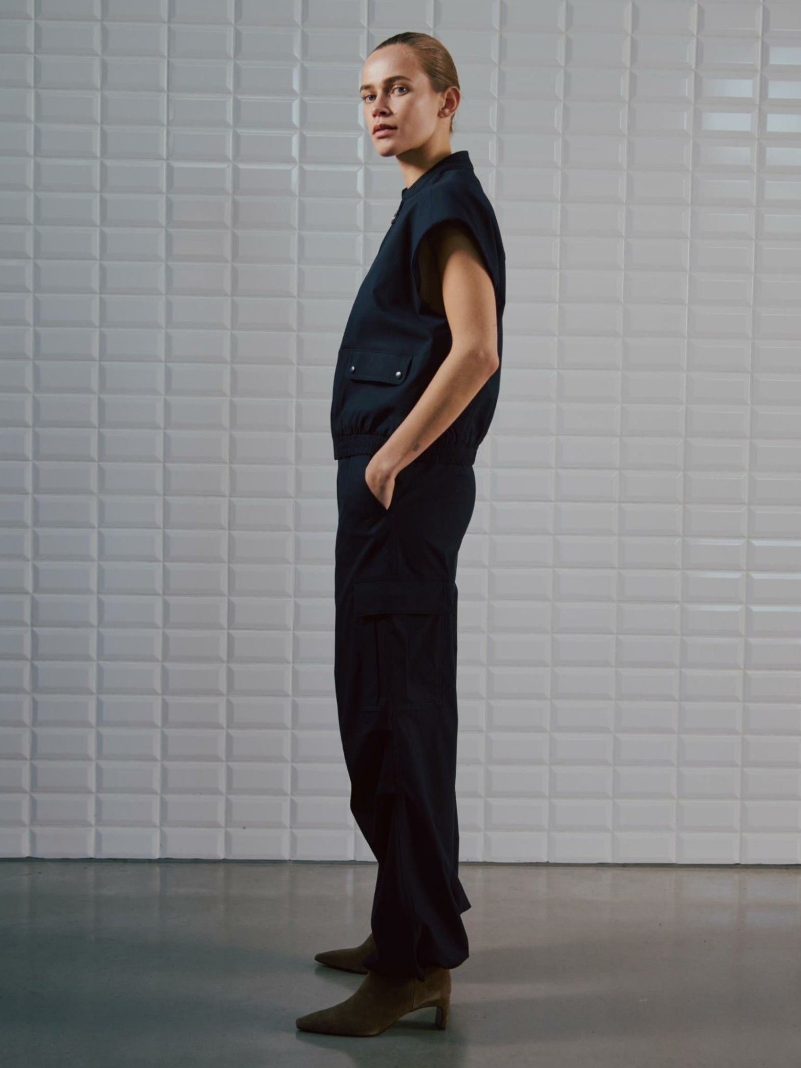 WITH BLACK - GILET - Blauw
