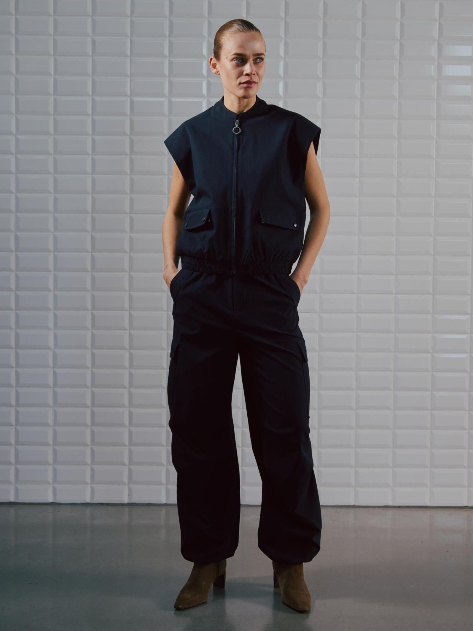 WITH BLACK - BROEK - Blauw