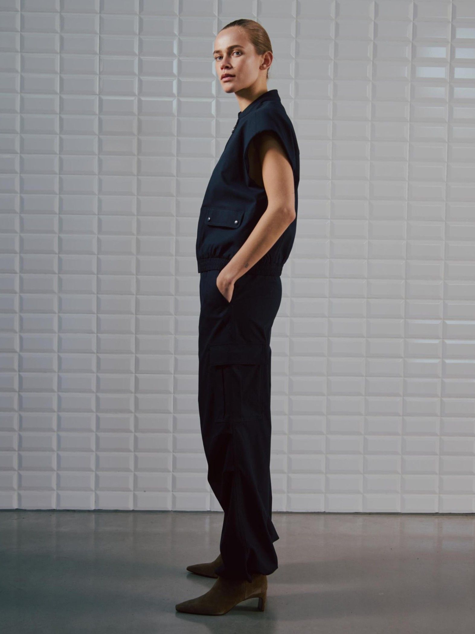 WITH BLACK - BROEK - Blauw