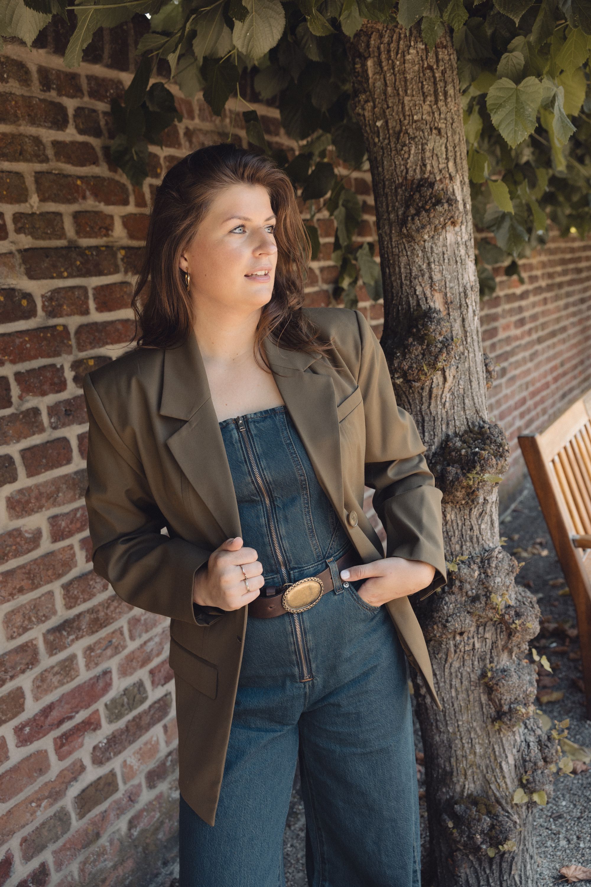 denim suit